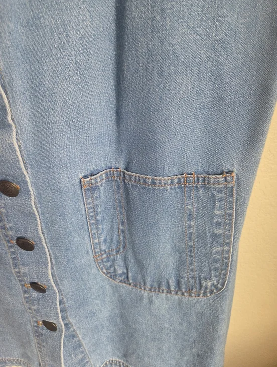 Vintage Sienna Denim Overall Dress Size Large - Picture 6 of 8